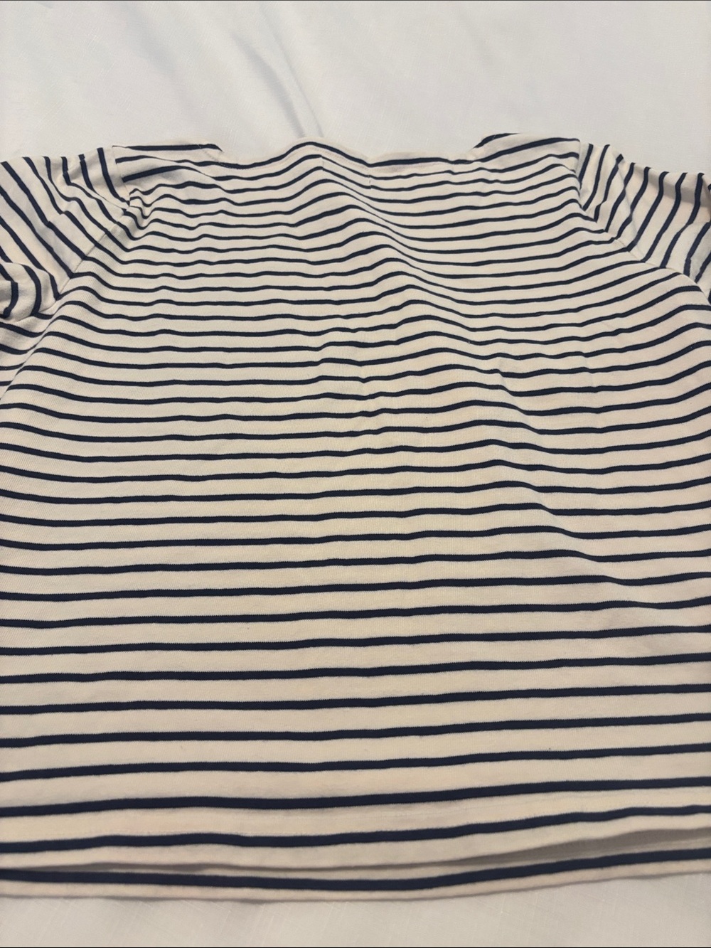 J Crew Boatneck top white & navy stripes SZ XXL embroidered red kiss nautical - Picture 9 of 9